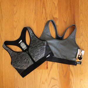 Avia sports bra lot set bundle of 2 M Medium racerback front zip NWOT NWT